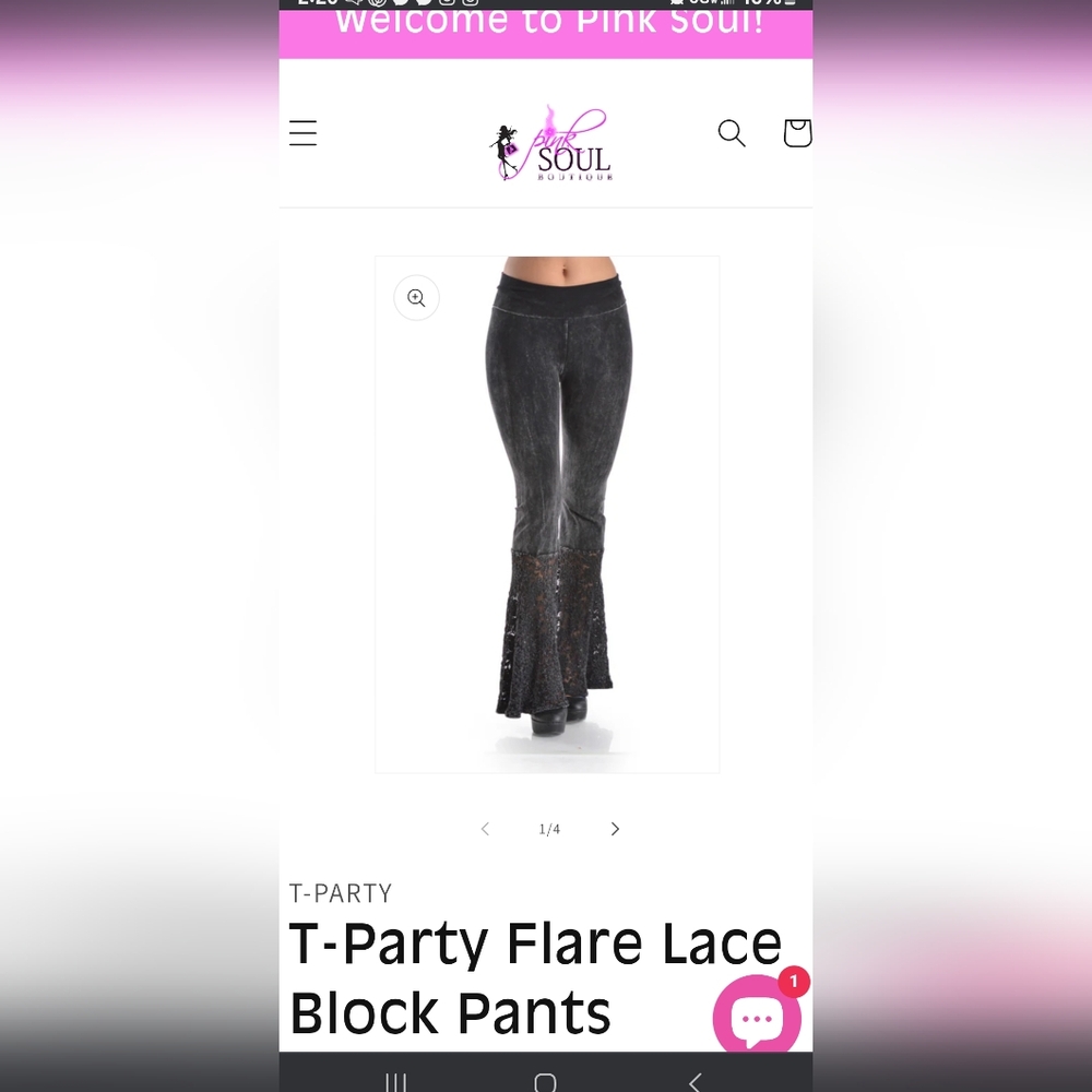 T Party flare lace pants